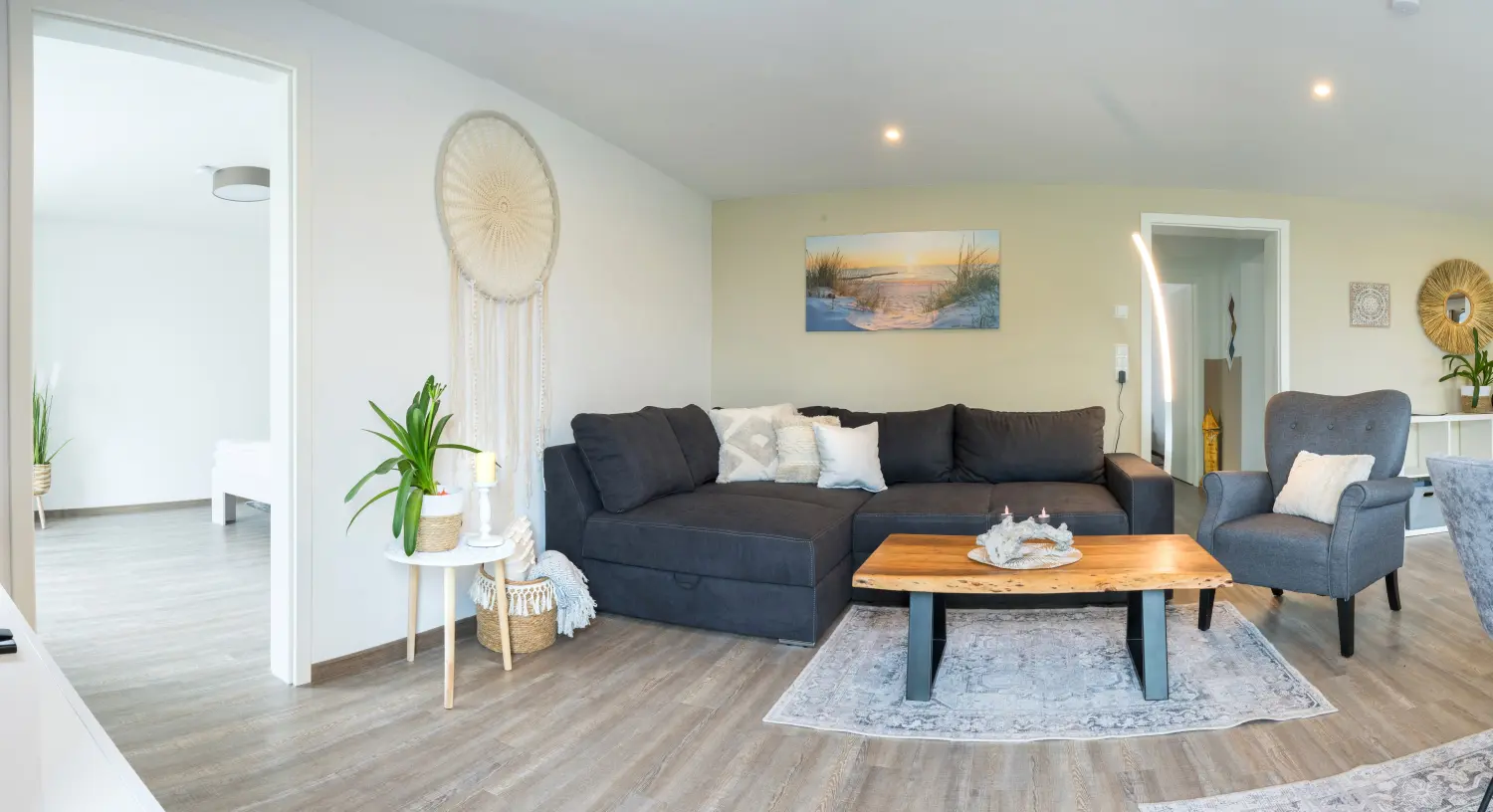 Wasserblick Loddin – Ferienhaus „Seebrise“ – Wohnraum