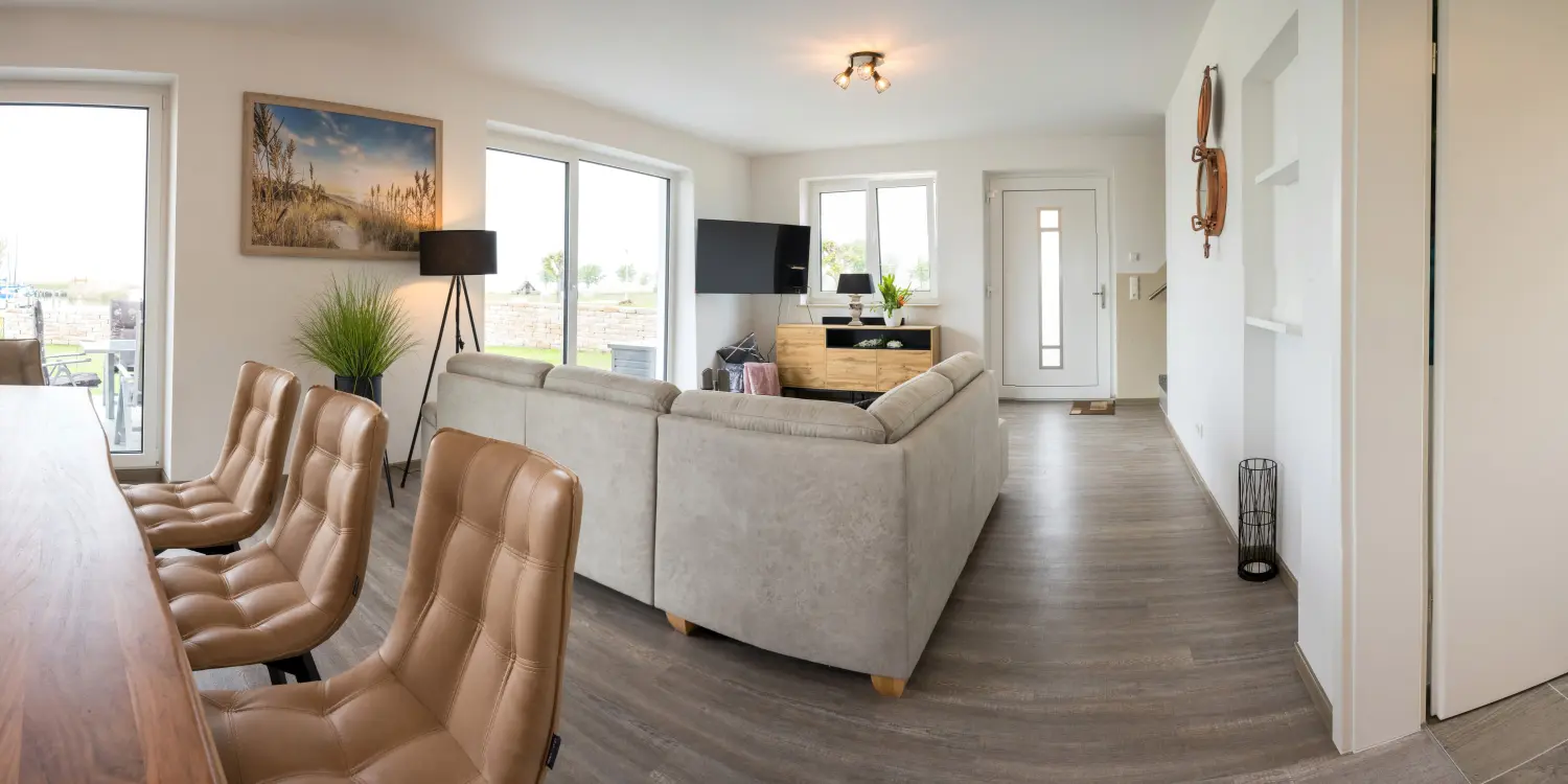 Wasserblick Loddin – Ferienhaus „Haus Abendsonne“ – Wohnraum