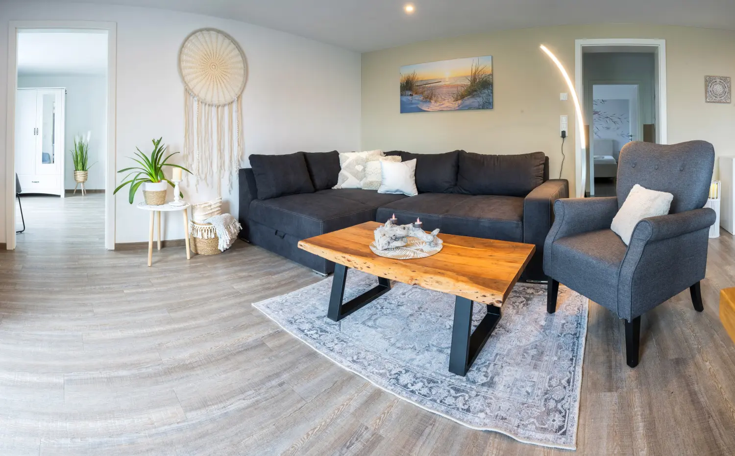 Wasserblick Loddin – Ferienhaus „Seebrise“ – Wohnraum