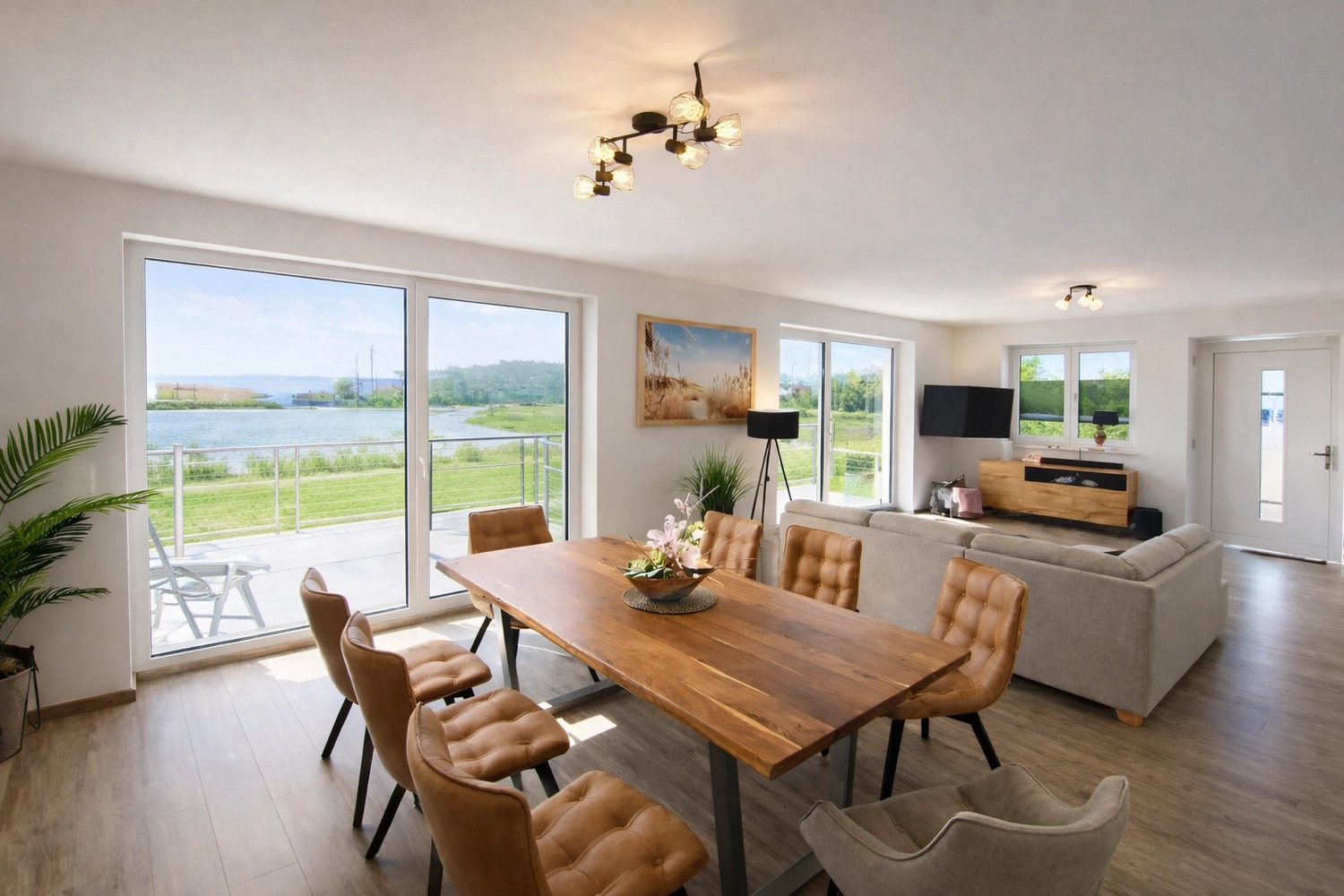 Wasserblick Loddin – Ferienhaus – Wohnraum